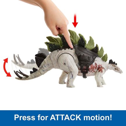 Mattel Jurassic World: Gigantic Dino Trackers - Stegosaurus Large Dinosaur Figure (HLP24) - Image 4