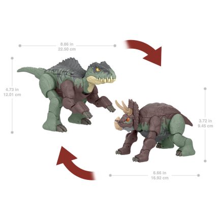 Mattel Jurassic World: Fierce Changers Massive Stretch - Giganotosaurus & Nasutoceratops (HPD34) - Image 3