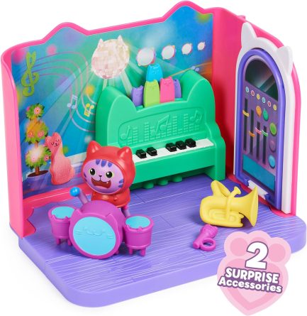 Spin Master Gabby's Dollhouse: 'Daniel James Catnip' Groovy Music Room Deluxe Room Set (20133094) - Image 6