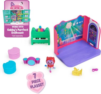 Spin Master Gabby's Dollhouse: 'Daniel James Catnip' Groovy Music Room Deluxe Room Set (20133094) - Image 7