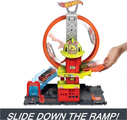 Παιχνιδολαμπάδα Mattel Πίστα Hot Wheels City Super Loop Fire Station για 4+ Ετών (HKX41) - Image 6