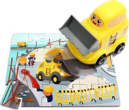 Ξύλινο Παιδικό Puzzle Μπουλντόζα 24pcs για 3+ Ετών Top Bright (130910) - Image 2