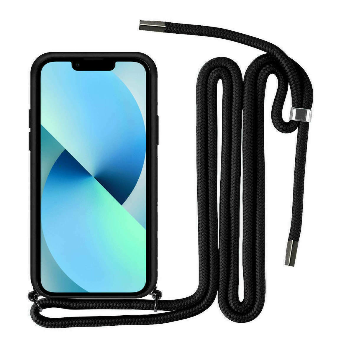 Θήκη Με Κορδόνι Crossbody Liquid Silicone Για Xiaomi Poco F4 5G Μαύρο (oem)