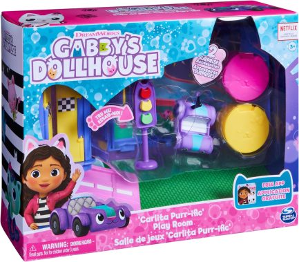 Παιχνιδολαμπάδα Spin Master Gabby's Dollhouse: 'Carlita Purr-ific' Play Room Deluxe Room Set (6064149) - Image 9