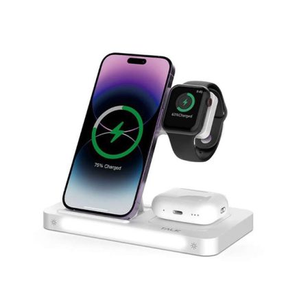 Ασυρματος Φορτιστης με Φωτισμό Devia Smart 3 σε 1 Για SmartPhone, Watch & Earphone 15W (DEVEA405) - Image 2