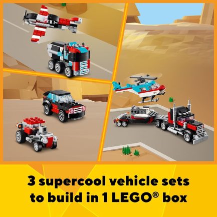 LEGO Creator 3in1 Flatbed With Helicopter (31146) - Image 2