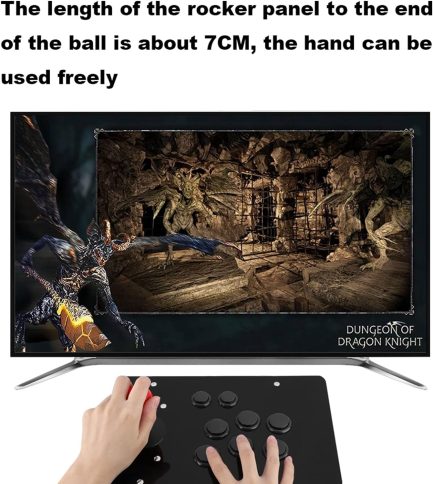 Arcade Fight Stick Joystick Arcade Rocker Game Joystick with 8 Buttons Game Handle Controller Arcade Game Joystick Fighting Stick for PC (Black) - Image 3