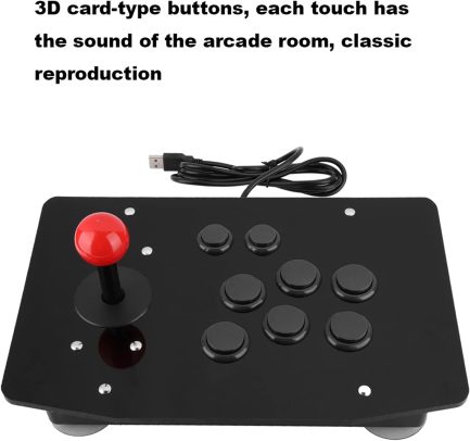 Arcade Fight Stick Joystick Arcade Rocker Game Joystick with 8 Buttons Game Handle Controller Arcade Game Joystick Fighting Stick for PC (Black) - Image 4