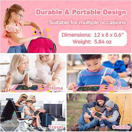 MAXZONE LCD Drawing Tablet Ζωγραφικής 8.5 Inch Πίνακας Γράψε - Σβήσε ,Σχέδιο Δεινόσαυρος Ροζ (35342814) - Image 2