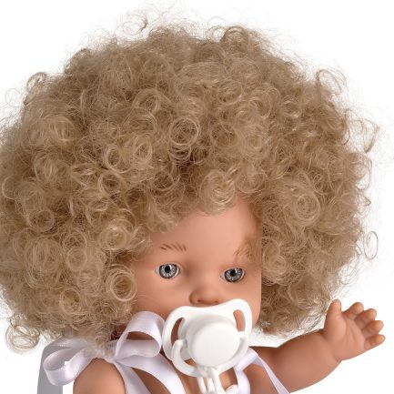 Lamagik Magic baby κούκλα Betty Curly hair με φόρεμα με λουλούδια και πιπίλα 30εκ (MB3006) - Image 3