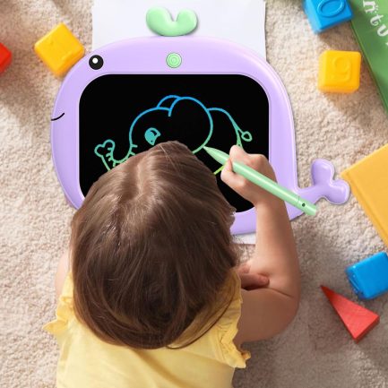 WOBBLO LCD Drawing Tablet Ζωγραφικής 10 Inch Πίνακας Γράψε - Σβήσε ,Σχέδιο Φάλαινα Μωβ (43211700) - Image 4