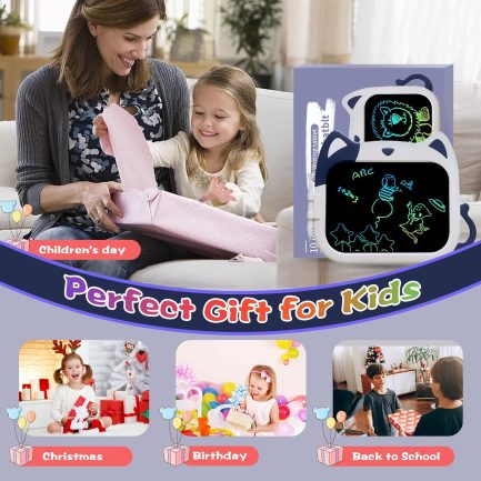 JOEAIS LCD Drawing Tablet Ζωγραφικής 10 Inch Πίνακας Γράψε - Σβήσε ,Σχέδιο γάτα μπλε ( ‎XS-M10 ) - Image 5