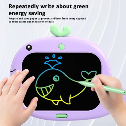 WOBBLO LCD Drawing Tablet Ζωγραφικής 10 Inch Πίνακας Γράψε - Σβήσε ,Σχέδιο Φάλαινα Μωβ (43211700) - Image 8