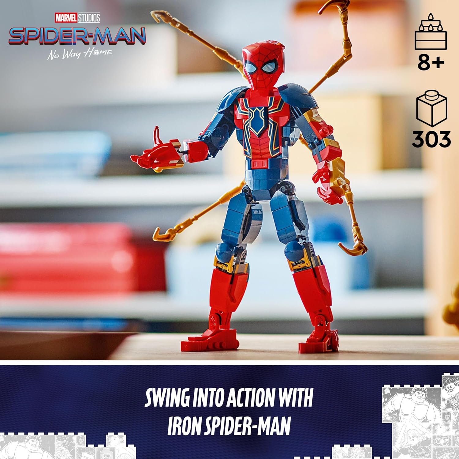 LEGO Super Heroes Marvel Spider-Man No Way Home Iron Spider-Man Construction Figure (76298) - Image 7