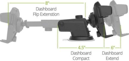 Βάση Κινητού Αυτοκινήτου Universal Car & Desk Mount Easy One Touch με Ρυθμιζόμενα Άγκιστρα - Image 5