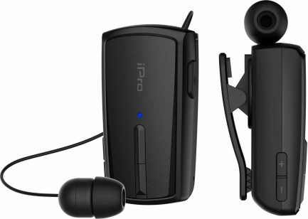 Ακουστικό Bluetooth iPro RH120 Retractable Μαύρο - Image 2