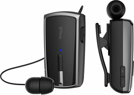 Ακουστικό Bluetooth iPro RH120 Retractable Μαύρο-Γκρι - Image 2
