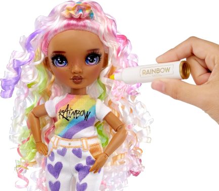 MGA Rainbow High: Color & Create DIY Fashion Doll - Purple Eyes/Curly Hair (594147EUC) - Image 4