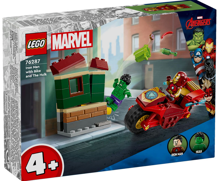 LEGO®Marvel Iron Man with Bike and the Hulk για 4+ Ετών (76287)