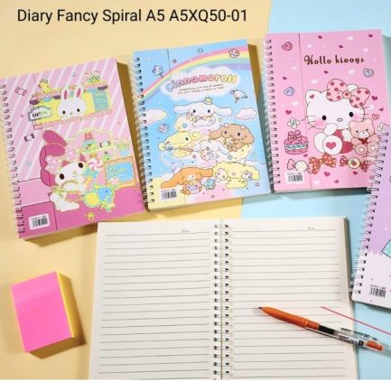Τετράδιο/Notebook A5 με σκληρό εξώφυλλο σπιράλ Cinnamoroll  80 φύλλων(A5XQ50-01) - Image 2