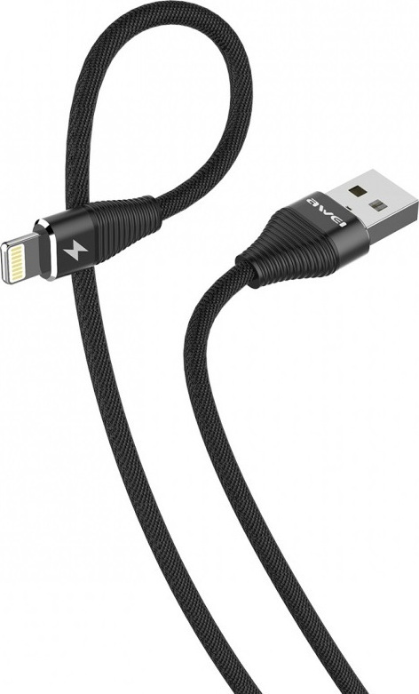 Awei Braided USB to Lightning Cable Μαύρο 2m (CL-31)