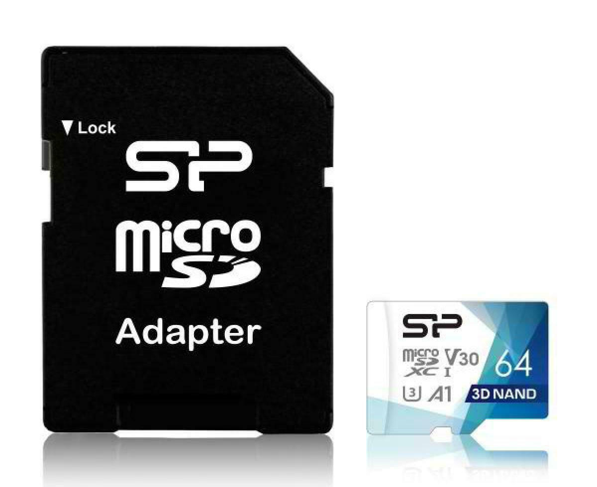 Silicon Power Superior Pro microSDXC 64GB Class 10 U3 V30 A1 UHS-III με αντάπτορα (SP064GBSTXDU3V20AB) - Image 2
