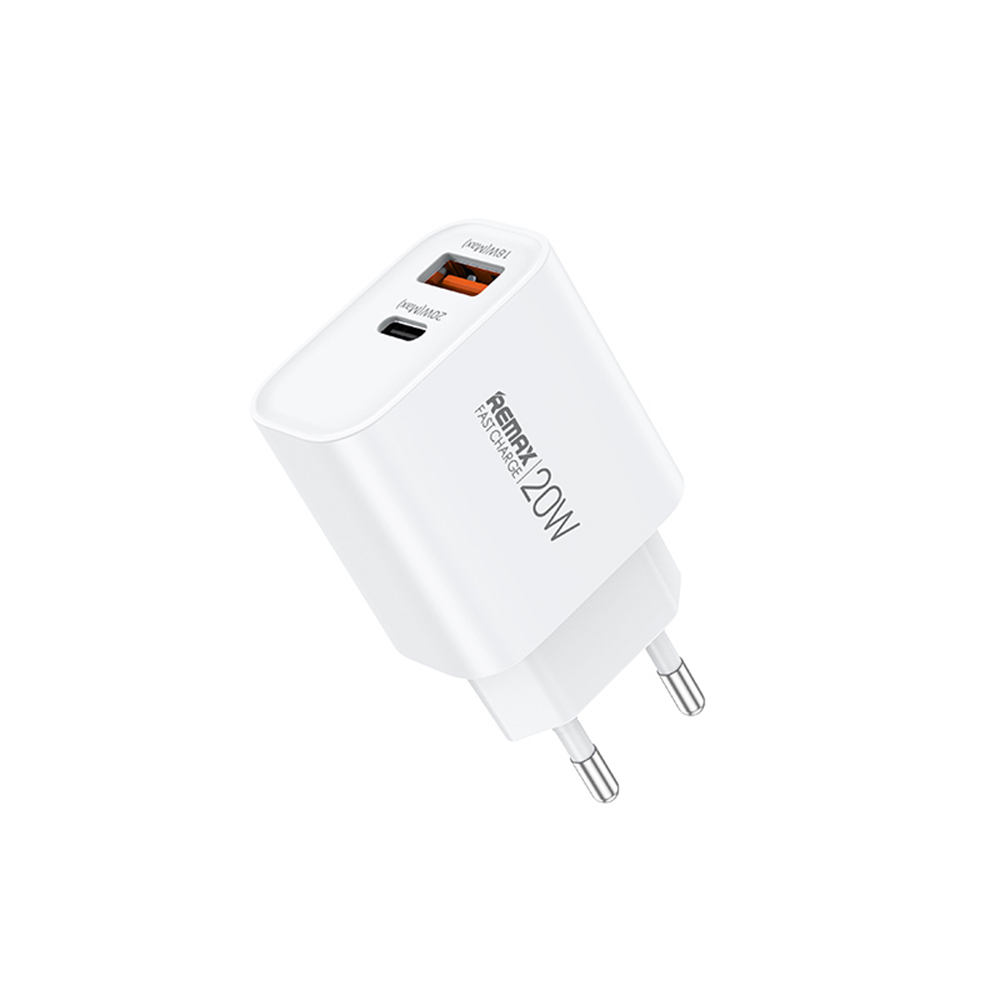 Remax Φορτιστής Χωρίς Καλώδιο με Θύρα USB-A και Θύρα USB-C 20W Λευκός (RP-U120)