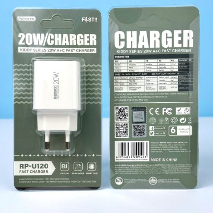 Remax Φορτιστής Χωρίς Καλώδιο με Θύρα USB-A και Θύρα USB-C 20W Λευκός (RP-U120) - Image 2