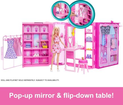 Mattel Barbie: Dream Closet - Fold & Go Δωμάτιο Μόδας (HXD59) - Image 4