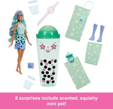 Παιχνιδολαμπάδα Mattel Barbie: Pop Reveal - Bubble Tea Series Green Tea Doll (HTJ21) - Image 5