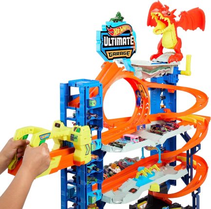 Παιχνιδολαμπάδα Mattel Hot Wheels: Τεράστιο Γκαράζ με Δράκο (HKX48) - Image 5