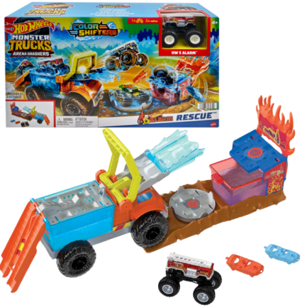 Mattel Mattel Hot Wheels: Monster Trucks Arena Smashers Σετ Παιχνιδιού Χρωμοκεραυνών με Πυροσβεστικό (HPN73) - Image 2