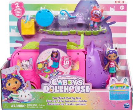 Spin Master Gabby's Dollhouse: Cat-Errific Celebration - Purrfect Party Bus Playset (6068015) - Image 2