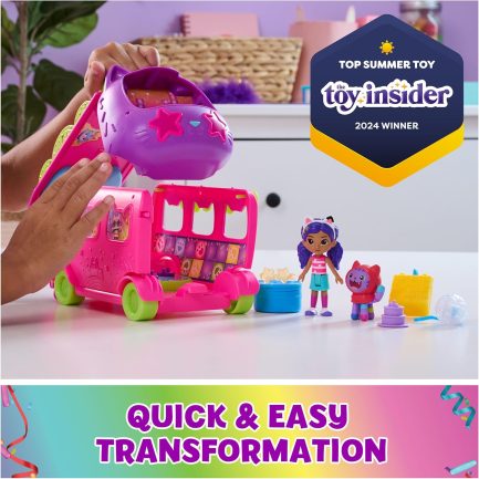 Spin Master Gabby's Dollhouse: Cat-Errific Celebration - Purrfect Party Bus Playset (6068015) - Image 3