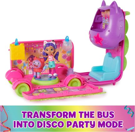Spin Master Gabby's Dollhouse: Cat-Errific Celebration - Purrfect Party Bus Playset (6068015) - Image 6
