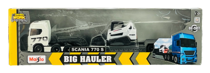 Maisto  Scania 770 S Big Hauler With 4x4 Bobcat Excavator - White 1/64 (11681-01) - Image 2