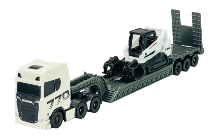 Maisto  Scania 770 S Big Hauler With 4x4 Bobcat Excavator - White 1/64 (11681-01) - Image 3