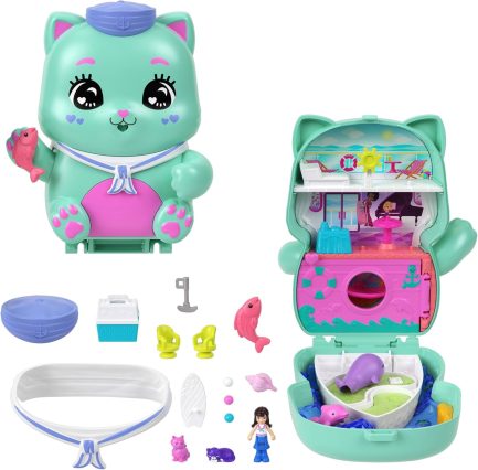 Παιχνιδολαμπάδα Mattel Polly Pocket: Tiny Worlds - Set Sail Kitty Playset (JCR37) - Image 2