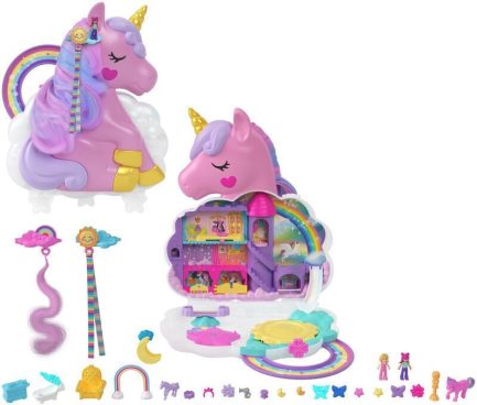 Παιχνιδολαμπάδα Mattel Polly Pocket Mini - Μονόκερος Ουράνιο Τόξο Σετ (HKV51) - Image 4