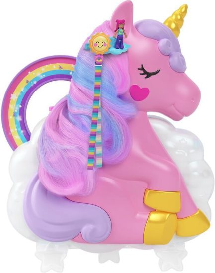 Παιχνιδολαμπάδα Mattel Polly Pocket Mini - Μονόκερος Ουράνιο Τόξο Σετ (HKV51) - Image 5