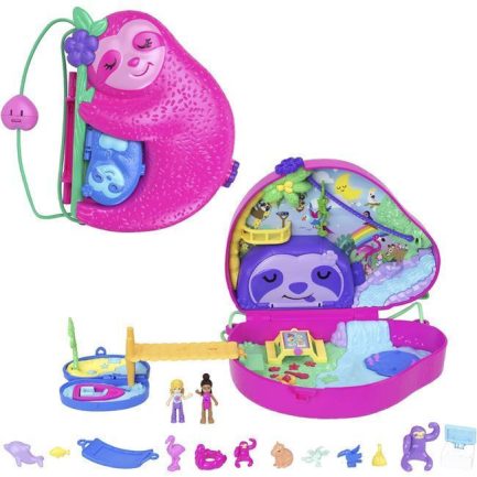 Παιχνιδολαμπάδα Mattel Polly Pocket: Οικογένεια Βραδύπους 2 σε 1 - Τσαντάκι Σετ (HRD40) - Image 2