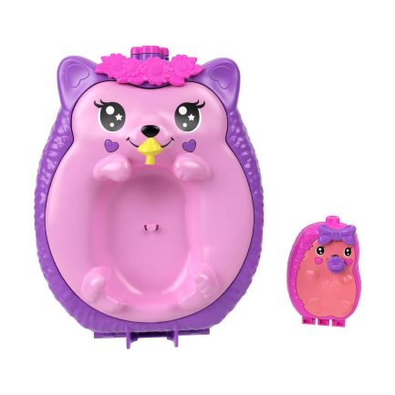 Παιχνιδολαμπάδα Mattel Polly Pocket: Tiny Worlds Big Surprises! - Hedgehog Mom & Baby Playset (JBJ91) - Image 3