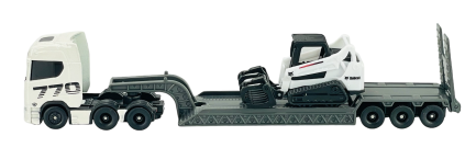 Maisto  Scania 770 S Big Hauler With 4x4 Bobcat Excavator - White 1/64 (11681-01) - Image 4