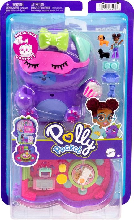 Παιχνιδολαμπάδα Mattel Polly Pocket: Tiny Worlds - Sleepover Puppy Playset (JCR38) - Image 4