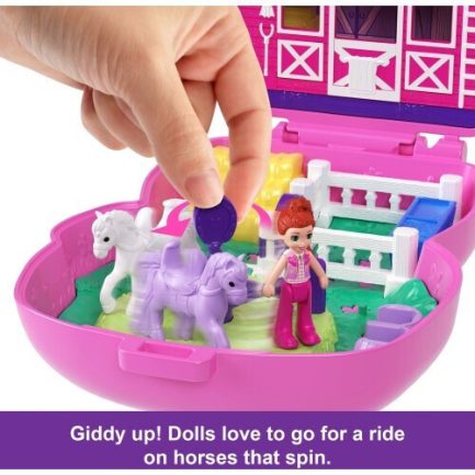 Παιχνιδολαμπάδα Mattel Polly Pocket: Tiny Worlds - Pony Rodeo Playset (JCR39) - Image 6