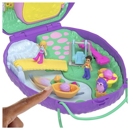 Παιχνιδολαμπάδα Mattel Polly Pocket: Tiny Worlds Big Surprises! - Hedgehog Mom & Baby Playset (JBJ91) - Image 5