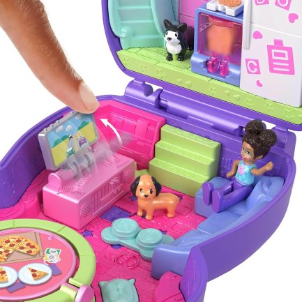 Παιχνιδολαμπάδα Mattel Polly Pocket: Tiny Worlds - Sleepover Puppy Playset (JCR38) - Image 5