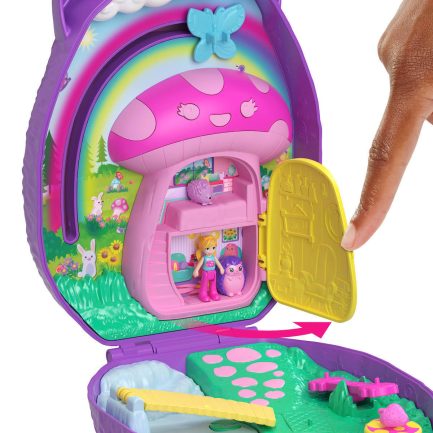 Παιχνιδολαμπάδα Mattel Polly Pocket: Tiny Worlds Big Surprises! - Hedgehog Mom & Baby Playset (JBJ91) - Image 7