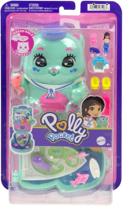 Παιχνιδολαμπάδα Mattel Polly Pocket: Tiny Worlds - Set Sail Kitty Playset (JCR37) - Image 6