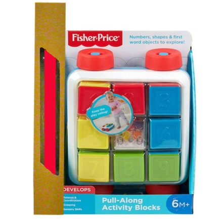 Παιχνιδολαμπάδα Fisher Price - Συρόμενο Βαγονάκι με Τουβλάκια (GJW10)